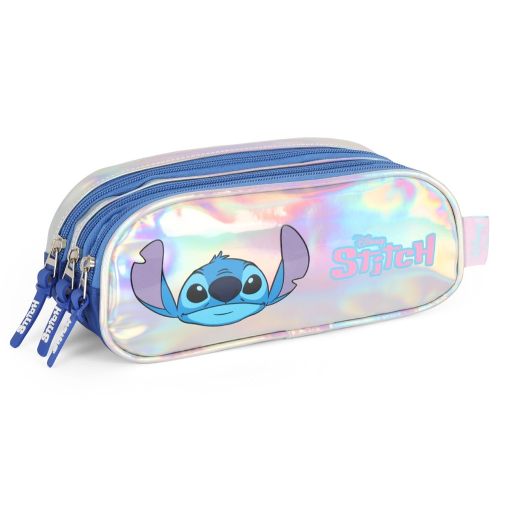 Estojo Stitch Infantil Feminino Prata Estampa 3 Repartições em Oferta na Shopee