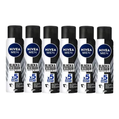 Kit Desodorante Invisible Black & White Nivea Men 150ml - 6 Unidades