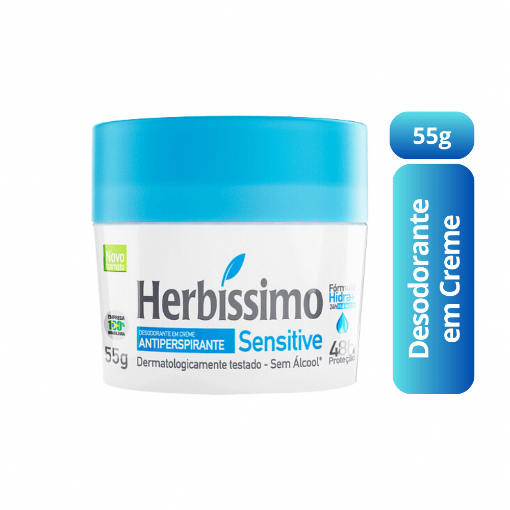 Desodorante em Creme Herbíssimo Sensitive 55g - 48h de Proteção