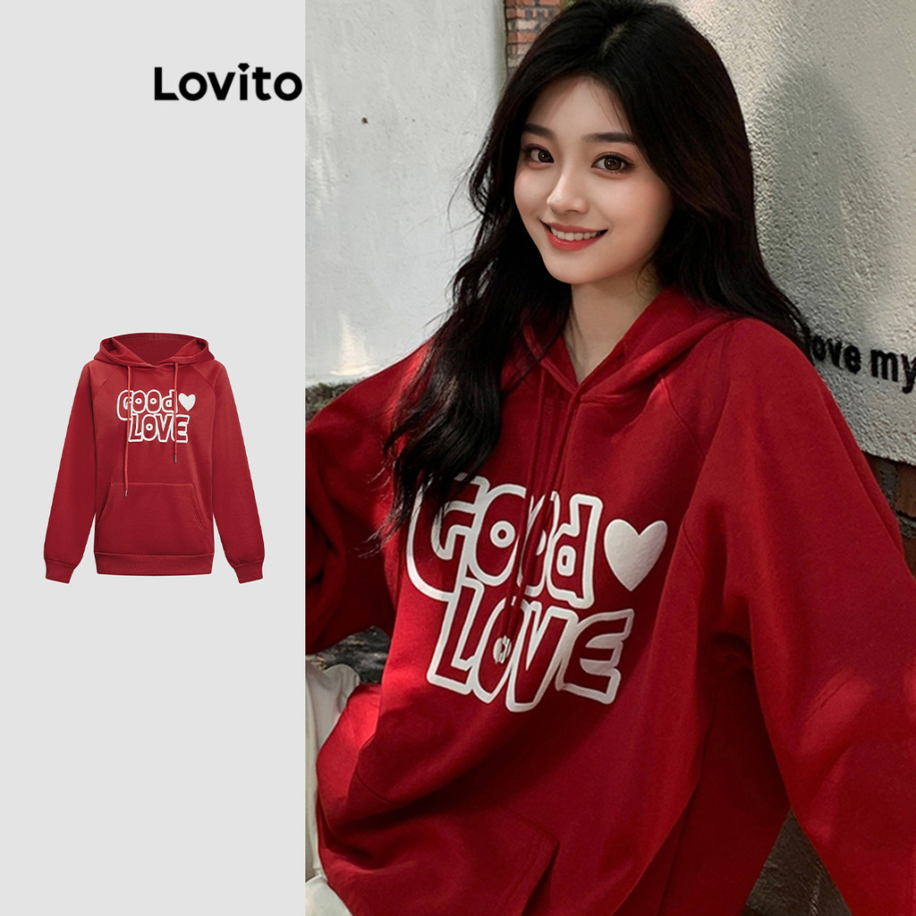 Lovito Moletom casual liso com blocos de cores para mulheres L L117AD0270 - Women Clothes