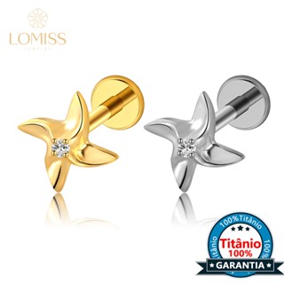 Piercing Labret Tragus Titânio Moinho de Vento Zircônia Cravejada Orelha Helix Conch Nariz em Oferta na Shopee