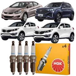 Jogo de Velas Ignição IX35 Elantra Sportage 2.0 16v Flex Ngk