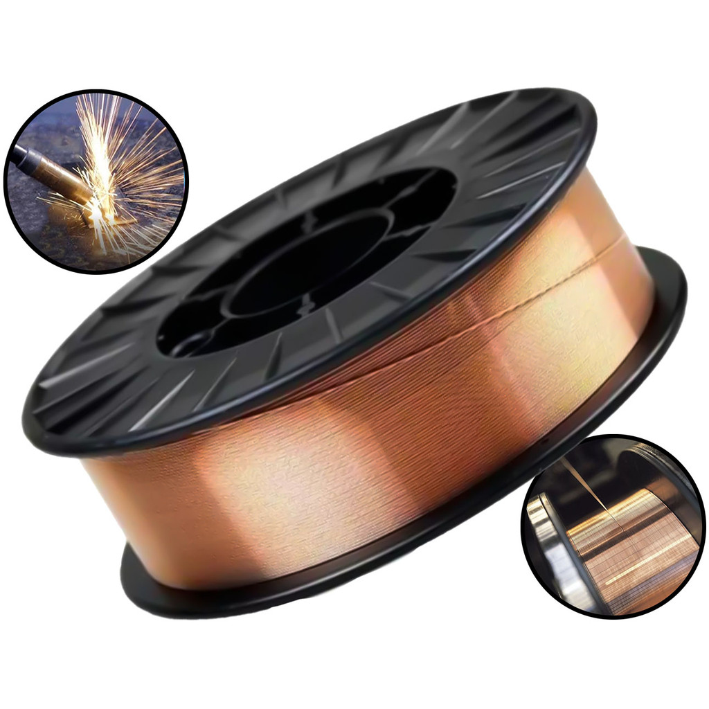 Arame De Solda Mig Rolo 1kg Soldagens Revestido Em Cobre 0,8 Mm Uso Sem Gás Bramix em Oferta na Shopee