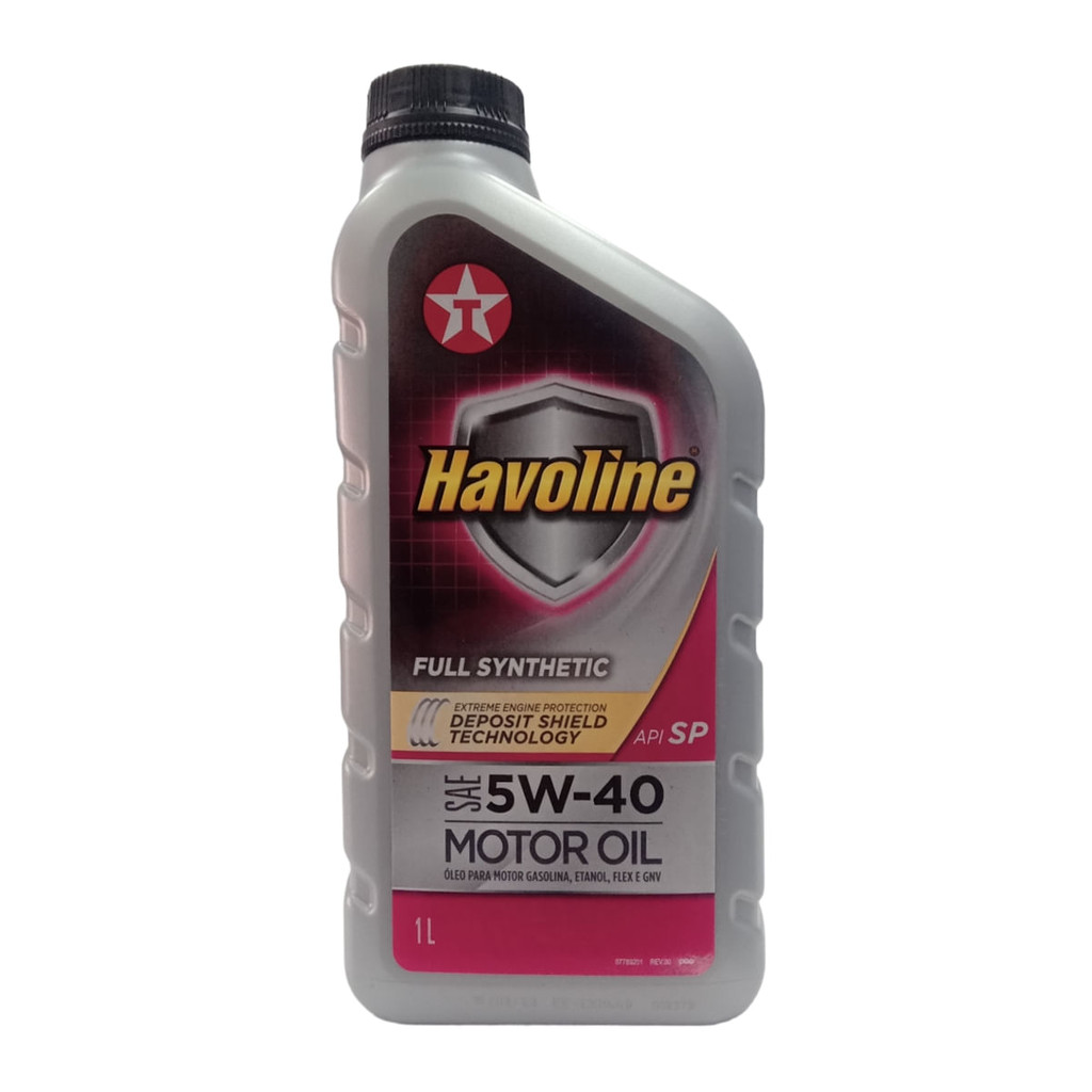 Óleo Lubrificante do Motor Texaco Havoline  Full Synthetic SAE 5W40 API SP  1L (Rótulo Rosa) em Oferta na Shopee