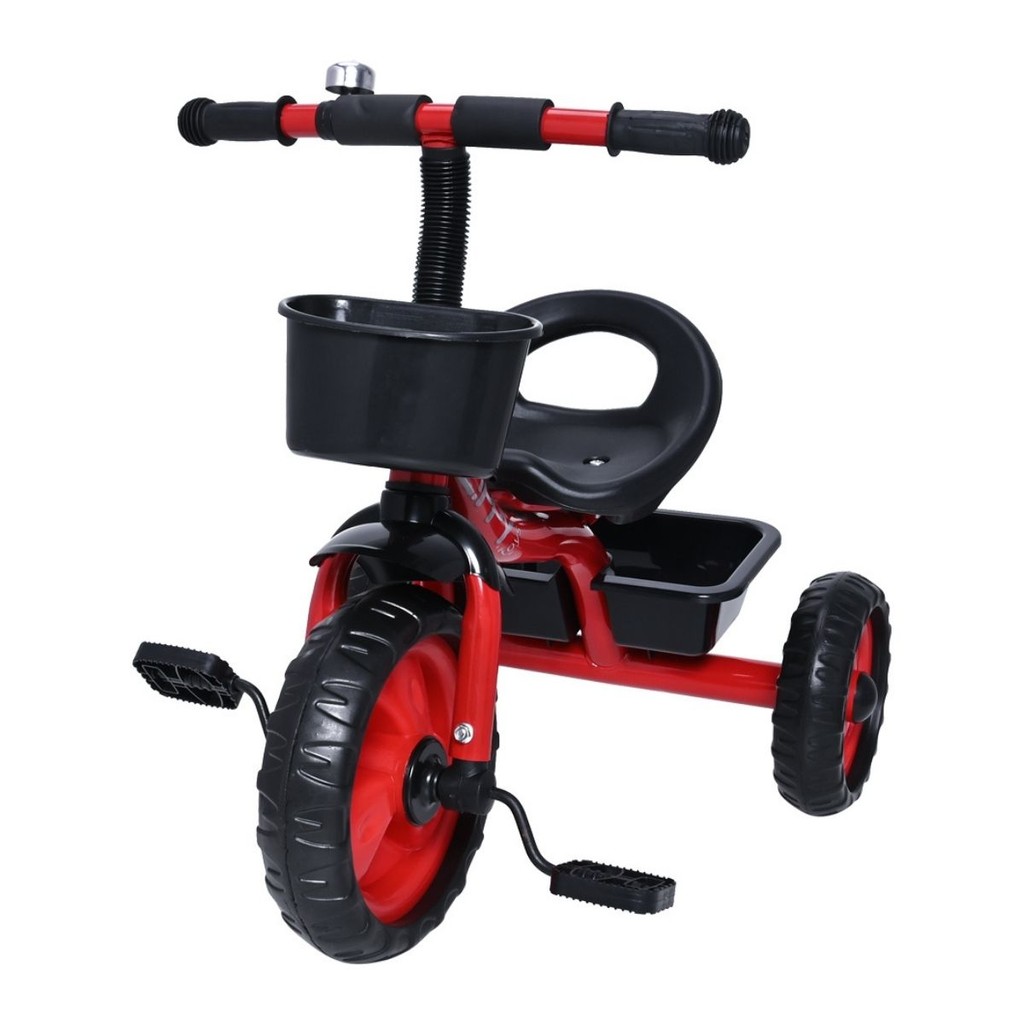 Triciclo Zippy Toys Infantil com Buzina e Cestinha Vermelho Ideal Passeios e Diversão