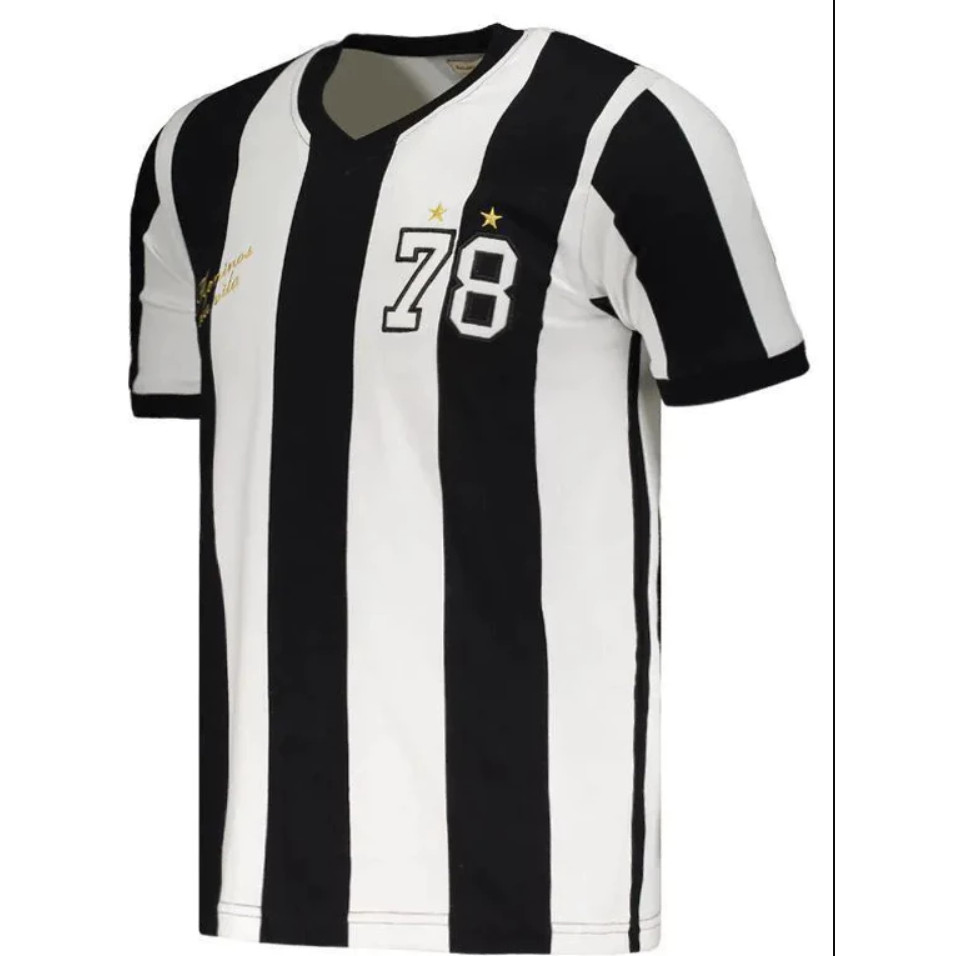 Camisa Santos Listrada Retrô 1978 Licenciado e Oficial Meninos da Vila  Alvinegro  Original Camiseta