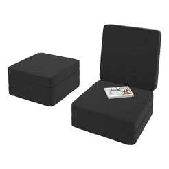 Puff Multiuso 3 Em 1 Solteiro Cama Sofá Dobrável Preto para Sala e Quarto - Móveis Bonatto