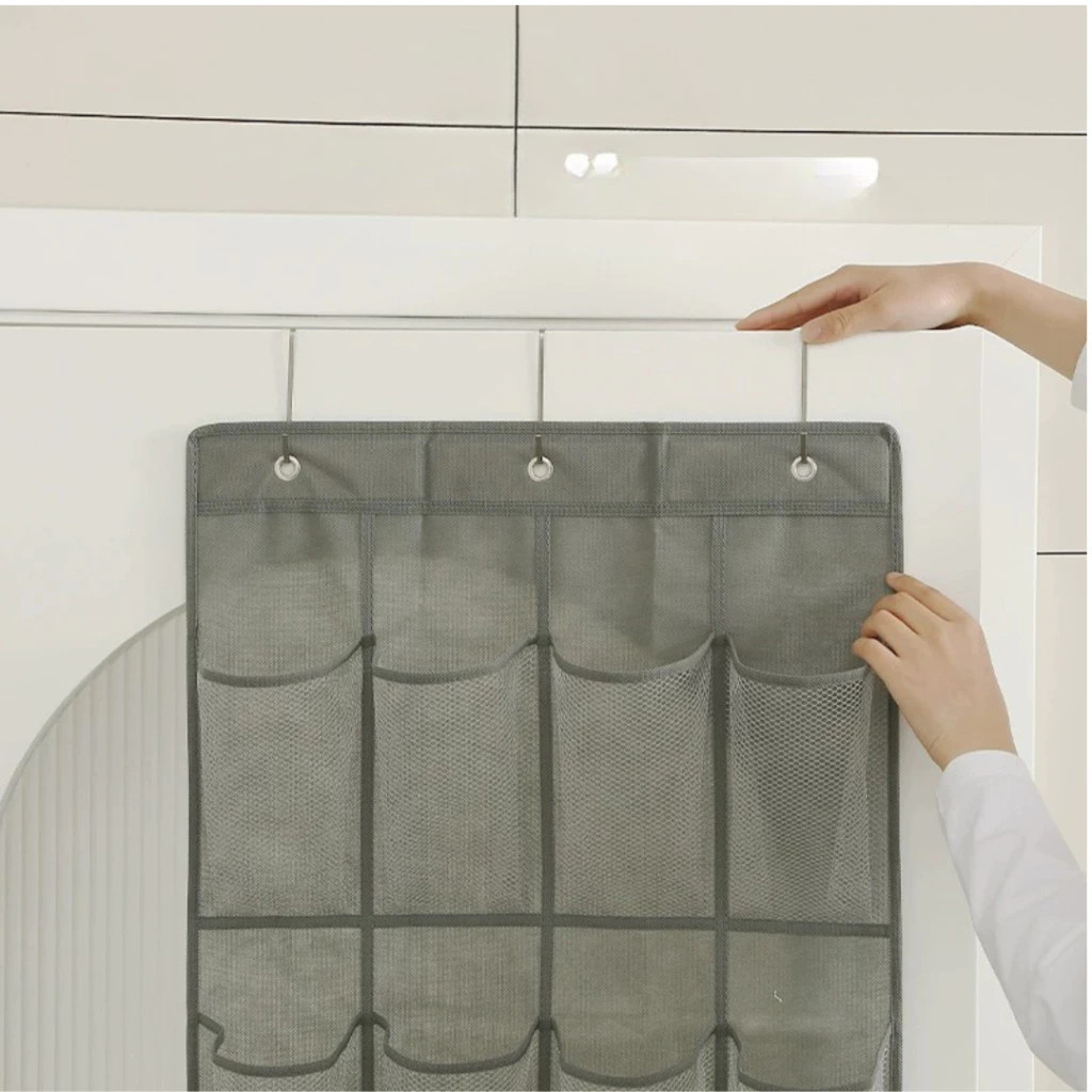 Multiplas Divisórias Organizador Vertical Sapateira de Porta Multiuso Sapato Chinelo Suspenso 24 Divisórias