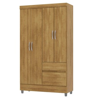 Guarda Roupa Solteiro 103cm 4 Portas Mayra Nature V02 - Mpozenato em Oferta na Shopee