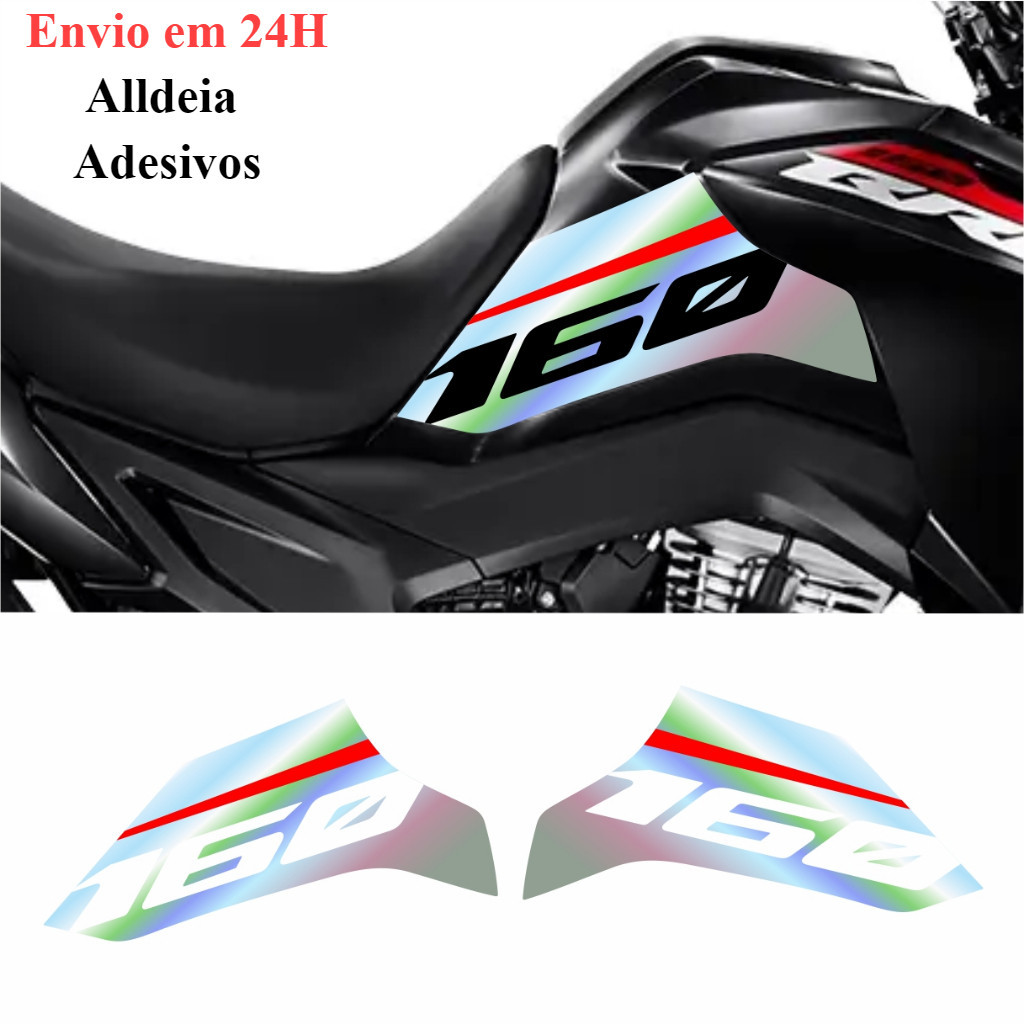 Adesivo Bros 160 2025 Tanque Lateral Holográfico E Red K8