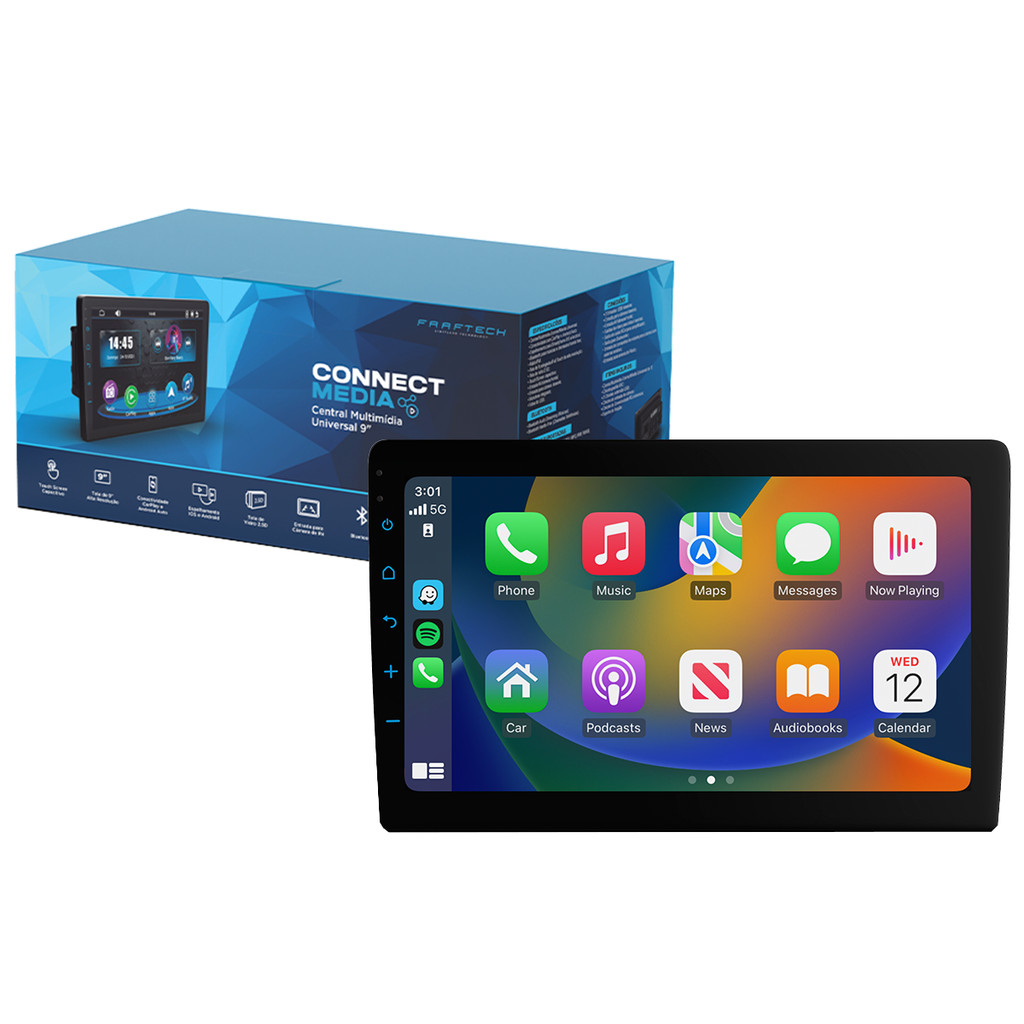 Central Multimídia 9" C/ Apple Carplay e Android Auto Faaftech FT-MM-CM9 em Oferta na Shopee