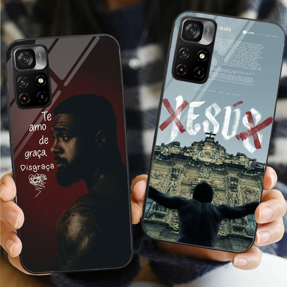 Baco Exu Do Blues 02 Capa De Telefone De Vidro Para Xiaomi POCO F3 F4 F5 M3 M4 M5 M6 4G X3 X4 GT NFC X5 X6 PRO 5G