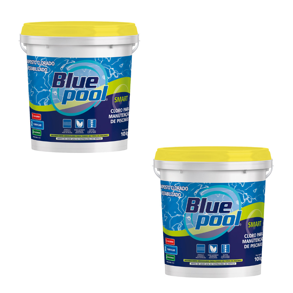 Kit 02 Cloro Piscina Granulado Bluepool Fluidra Balde 10Kg em Oferta na Shopee