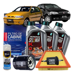 Kit Troca de Óleo Filtros e Higienização - Fiat Palio 1.0/1.3/1.4 Fire - 15W40 Selenia