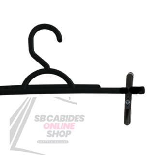 50 cabides plástico preto com presilhas para calça, saia e bermuda em Oferta na Shopee