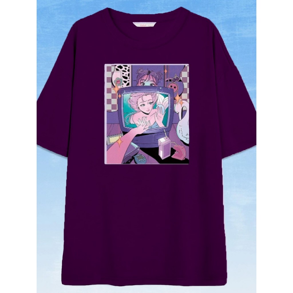 Camiseta Streetwear Life Style Estilosa Masculina Estampada Anime Angel TV Blusa Oversized Unissex