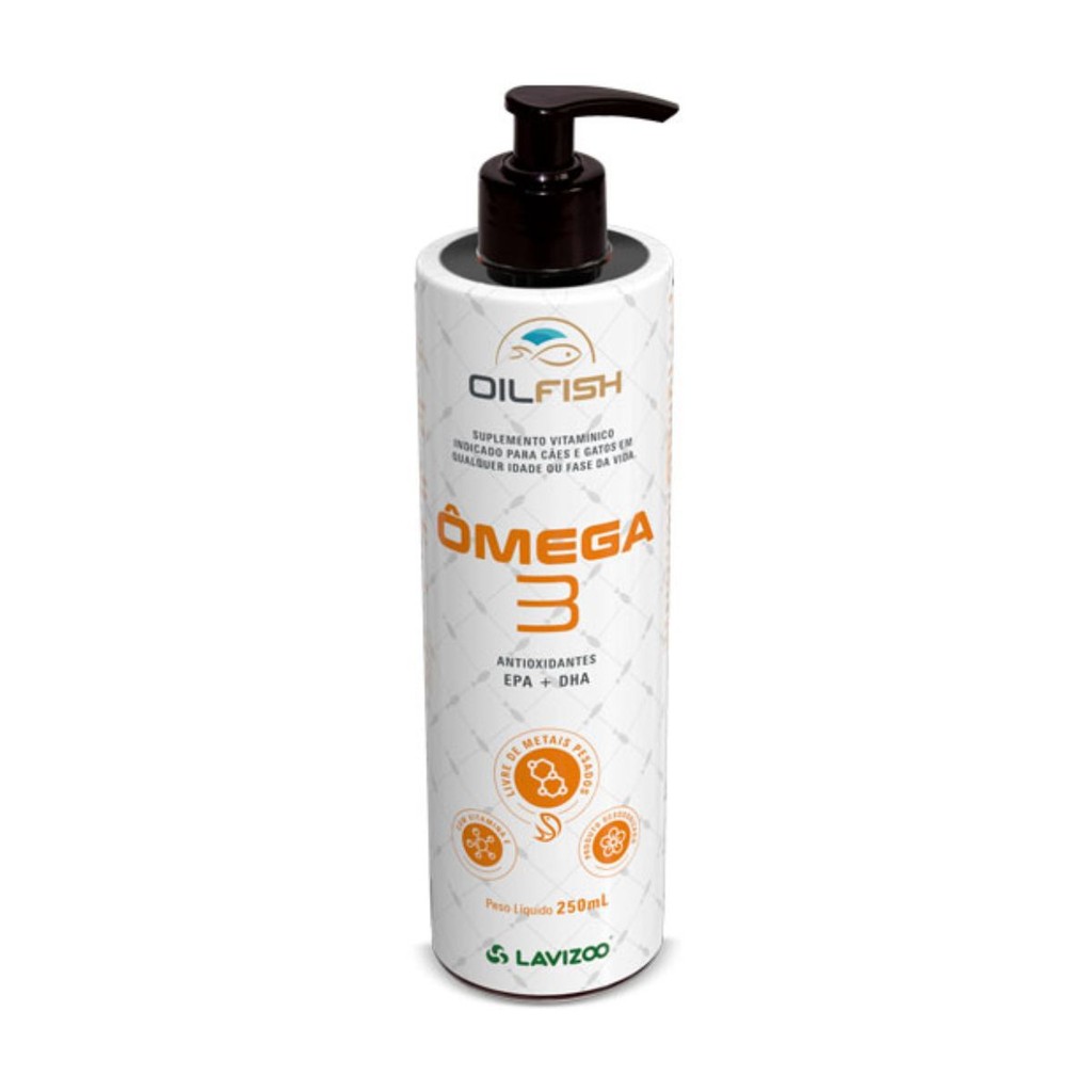Omega 3 Oil Fish 250ml Suplemento Para Cão e Gato - Lavizoo