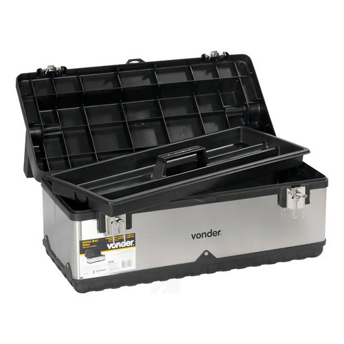 Caixa Baú Para Ferramentas Com Separador Cinza Plástica Ínox CBI025 VONDER em Oferta na Shopee