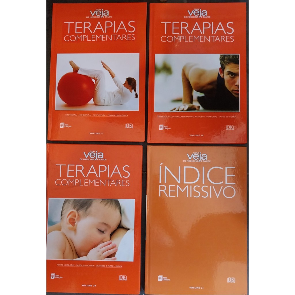 LIVRO, KIT(4), TERAPIAS COMPLEMENTARES, GUIA VEJA DE MEDICINA E SAÚDE, VOL.17,18,20, 21, ABRIL COLEÇÕES