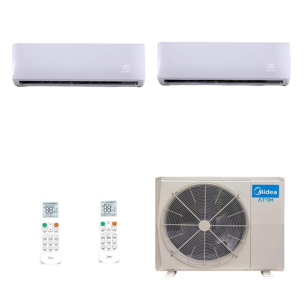 Ar Condicionado Multi Split Inverter Midea Atom 28000 BTUs (9000 + 12000) Quente Frio - 220V