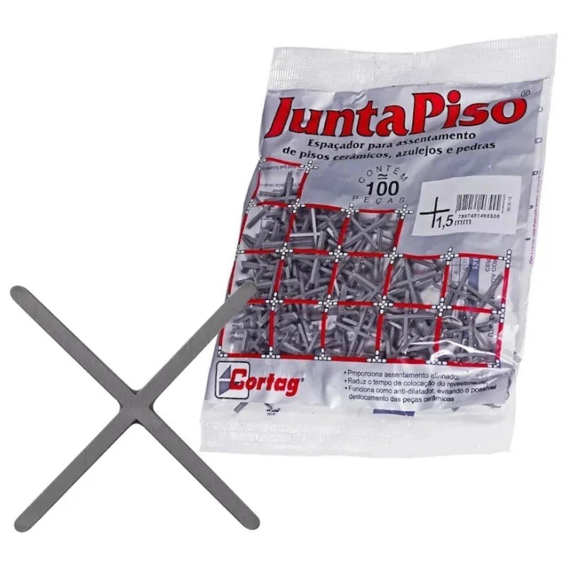 ESPAÇADOR PISO E AZULEJO 1,5mm COM 100UN CADA - CORTAG