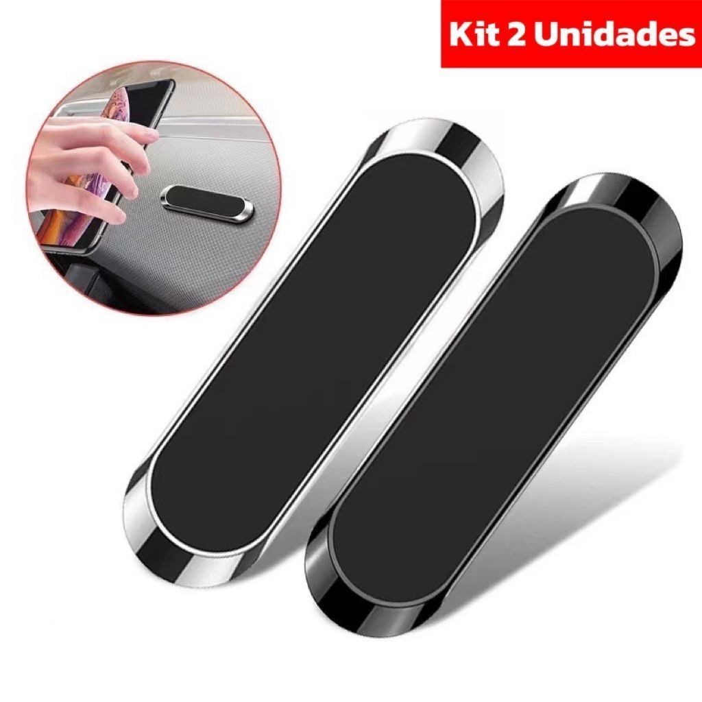 Kit Suporte magnético com poderoso imã celular universal para carro
