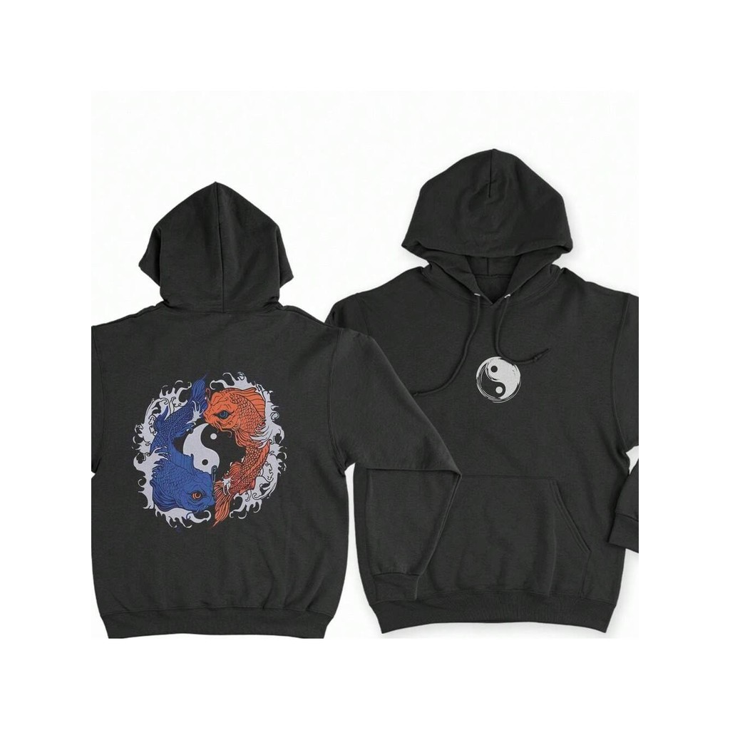Blusa de Frio Yin Yang Carpa Casaco de Moletom  Com capuz, Casaco de Frio Unissex Sueter Promoção