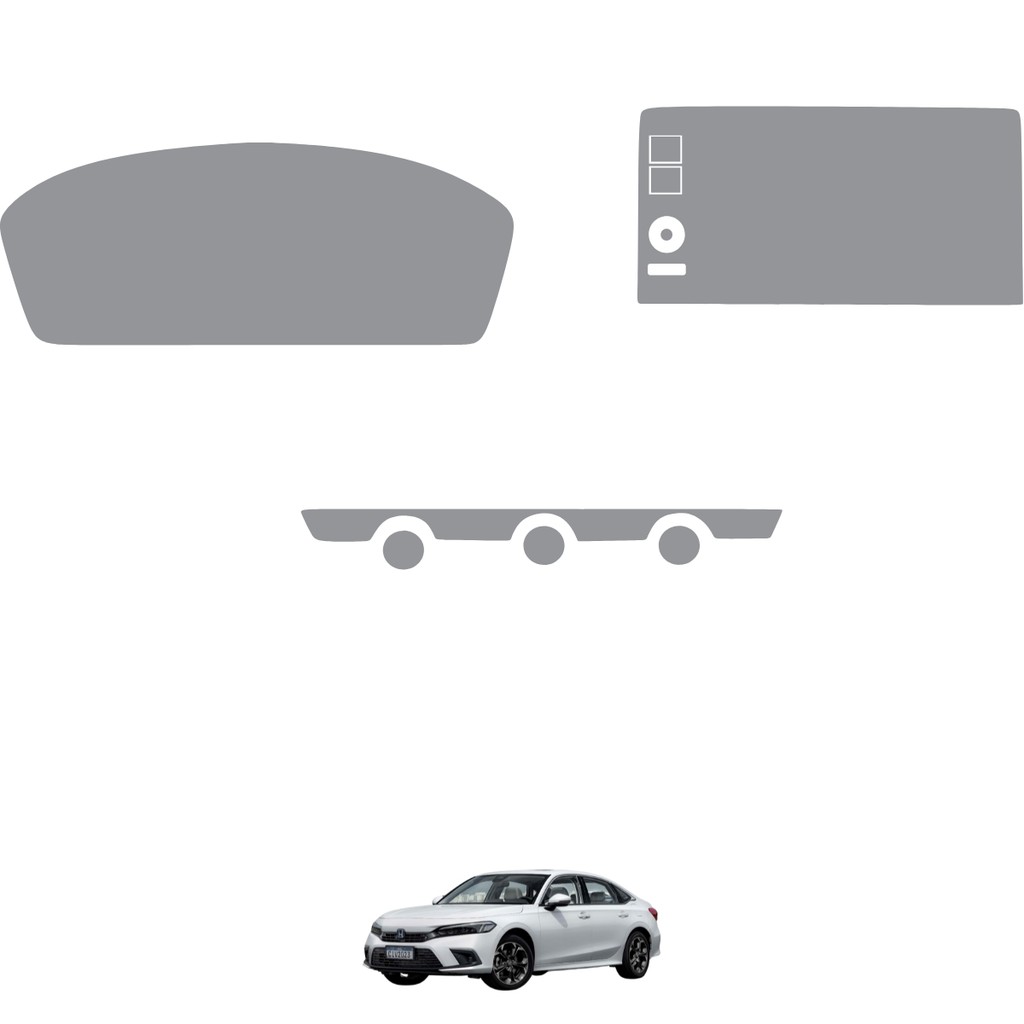 Película PPF Proteção Kit Velocímetro Multimídia Console Ar Honda Civic Advanced Hybrid 2025 2026 2027 TPU Anti Risco