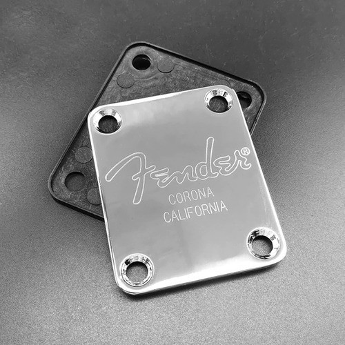Neck Plate Fender Inox Completo + Parafusos E Plastic Back