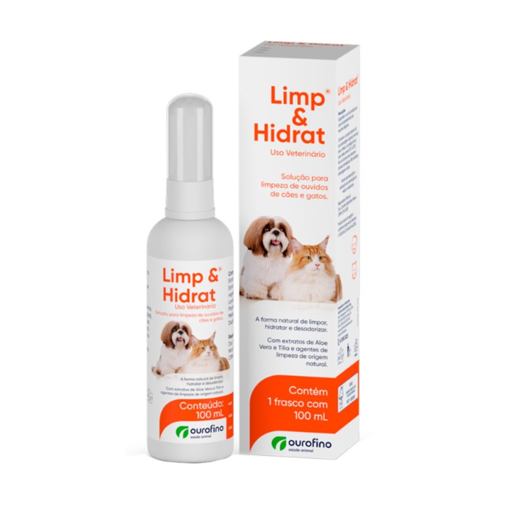 Solução De Limpeza de Ouvido Cães e Gatos Limp e Hidrat 100ml - Pets