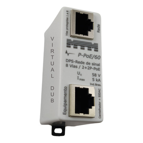 Protetor de Surto Raio DPS MTM P-POE60 Ethernet POE RJ45