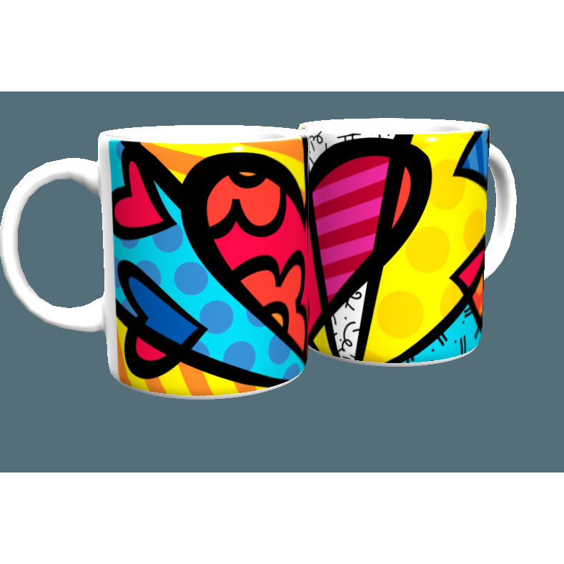 1 caneca caneca: Colorida xicara porcelana ceramica