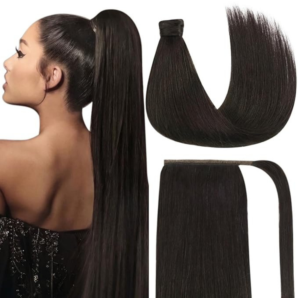 Rabo de Cavalo Liso Aplique Fácil no Velcro 60cm 100g · foto 2