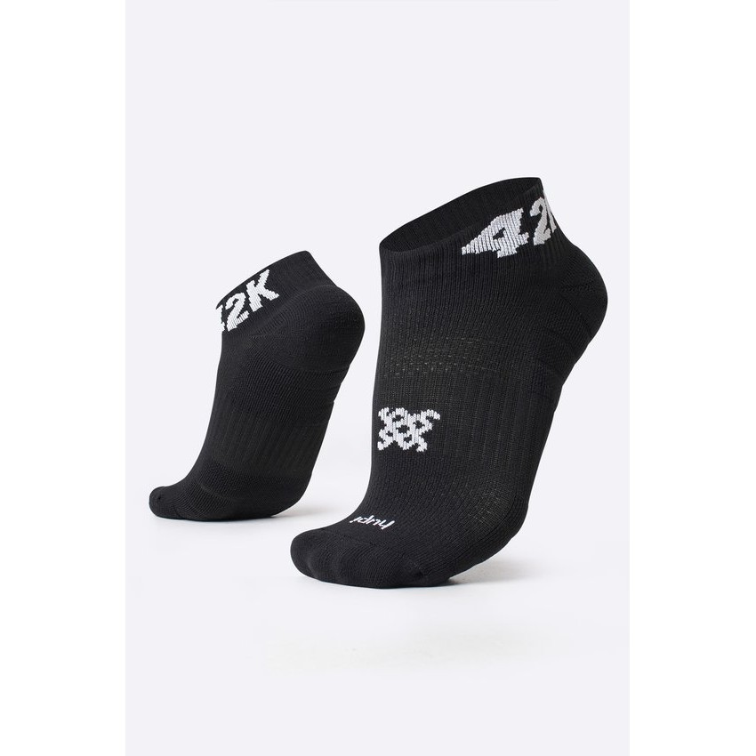 Meia Curta para Corrida HUPI - Running Pro 42k Preto – Corrida, Ciclismo e Multi Esportes - Meia de Poliamida