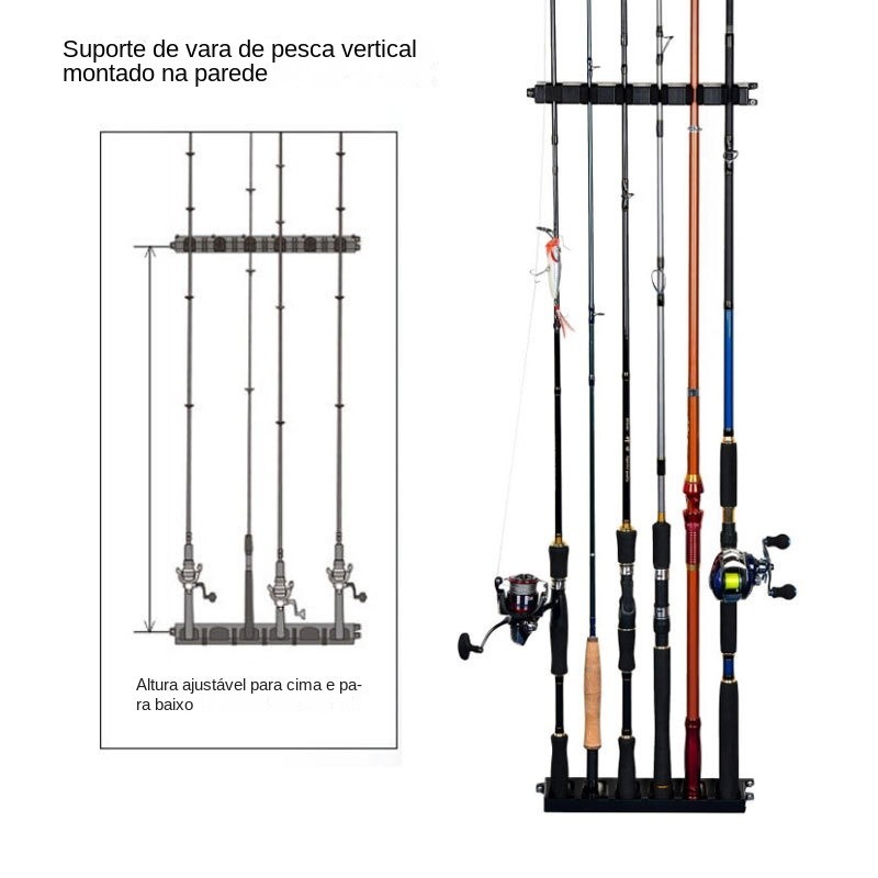 Rack de exibição de vara de pesca, suporte vertical horizontal, rack fixo de plástico, rack de coleção de vara de pesca