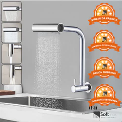 Torneira Gourmet Cozinha Parede Bancada 4 Jatos em 1 Cromada Dourada Preta Metal Pia Multifuncional