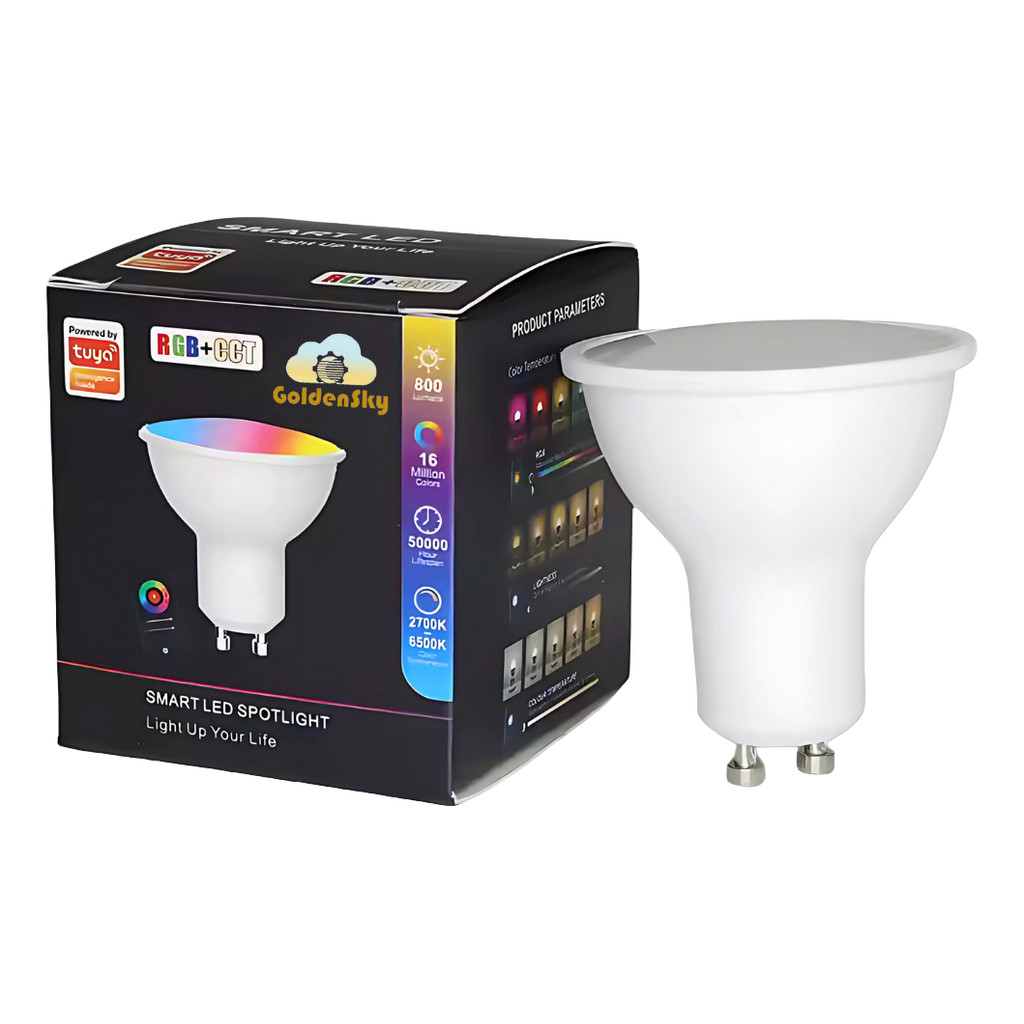 Lâmpada Inteligente GU10 RGB Wi-Fi Spot Compatível com Alexa Google Controle por App Tuya Smart Life em Oferta na Shopee