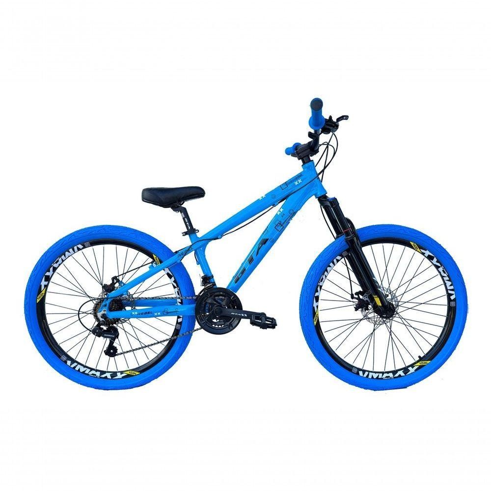Bicicleta 26 Gta Rebel Freeride Cor Azul 21v Aros Vmaxx Freio A Disco Pneu Flame Azul em Oferta na Shopee