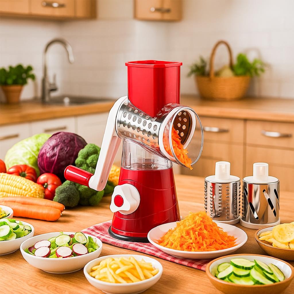 Ralador Fatiador Cortador Multiuso 3 Em 1 Manual C/ Manivela