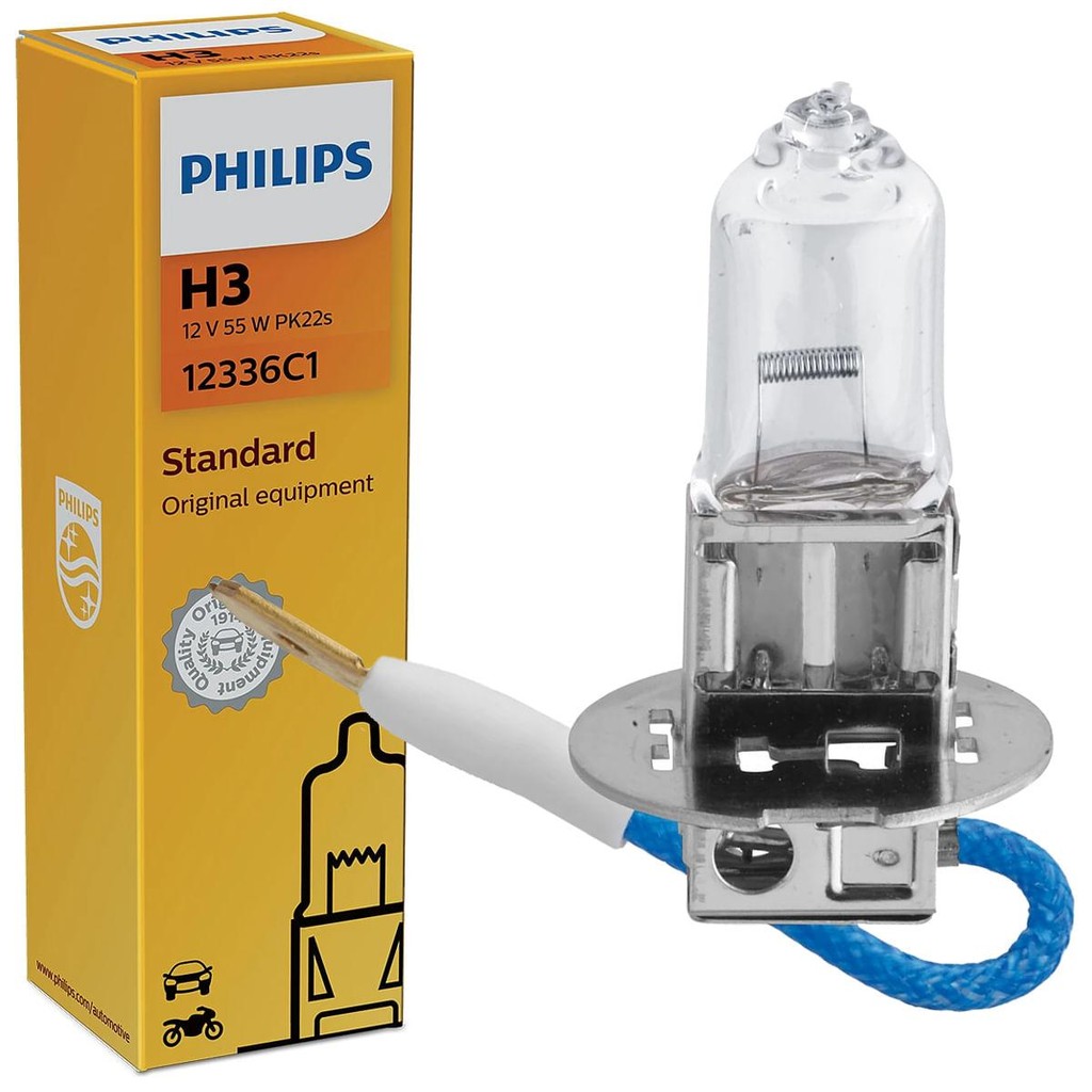 Lâmpada Farol Philips H3 Standard 55w 12v Iodo Pk22s em Oferta na Shopee