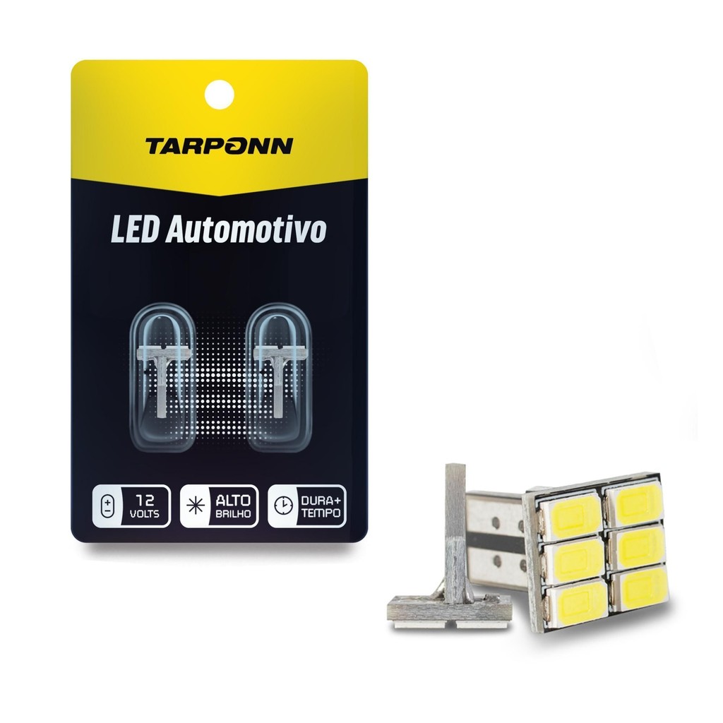 Par Lâmpada Led Pingo T10 5630 6 Leds Canbus 6000k Tarponn