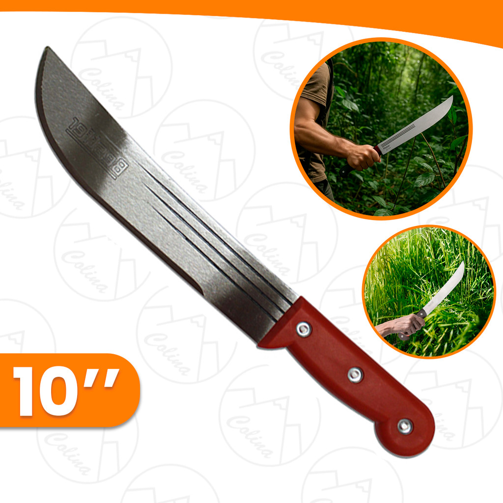 Facão Para Mato De Aço Cabo Laranja 10" Polegadas 25cm