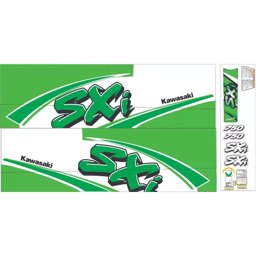 Adesivo Faixa Jet Ski Kawasaki Personalizado Sxi 750 Verde