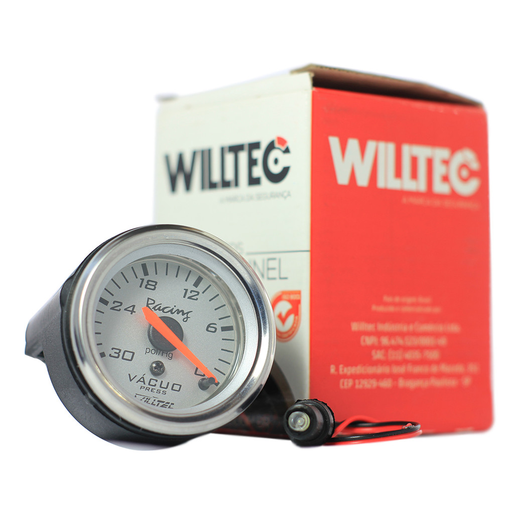 Manômetro A Vácuo Vacuômetro 0-30 Pol/hg Cinza Willtec 52mm