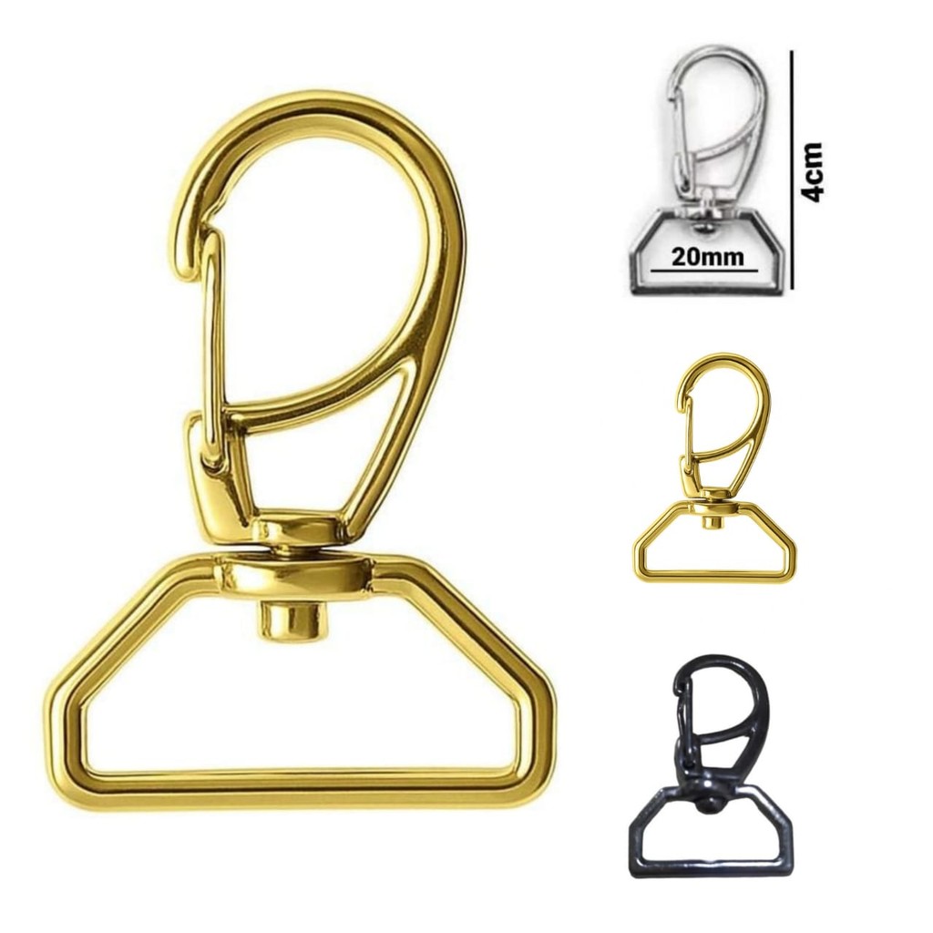 50un Mosquetão 20mm Niquelado Fecho Gancho Bolsas Mochila Alça