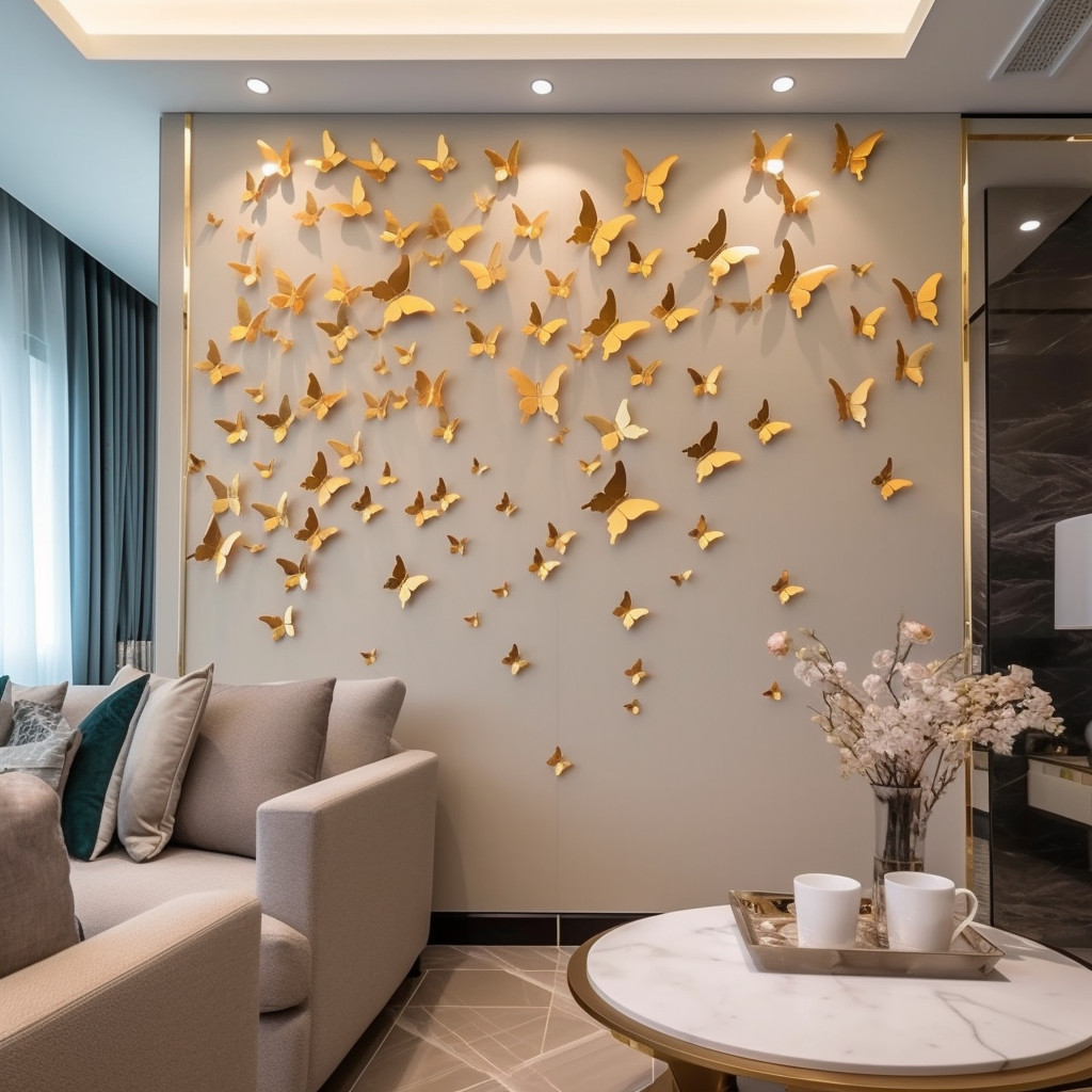 Kit 5 Borboletas Decorativas Espelhadas Douradas Prateadas Rosé Acrilico em Oferta na Shopee