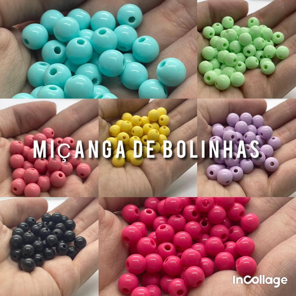 Miçangas Coloridas Bolinha 500g 4400 peças 6mm 8mm 10mm Lisa Leitosa para Pulseira Colar Artesanato