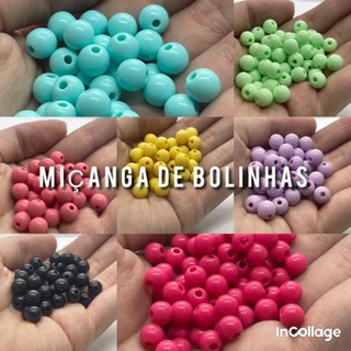 Miçangas Coloridas Bolinha 500g 4400 peças 6mm 8mm 10mm Lisa Leitosa para Pulseira Colar Artesanato em Oferta na Shopee