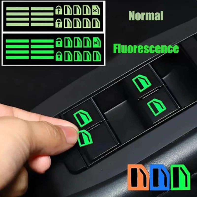 Botão Da Janela Do Carro Adesivo Luminoso Interruptor Levantador Noite Decalques Fluorescentes Carros Adesivos Interiore Botão Da Janela Do Carro Adesivo Luminoso Interruptor Levantador Noite Decalques Fluorescentes Carros Adesivos Interiore