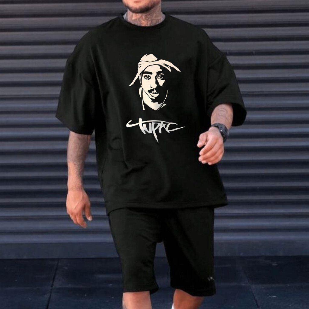 Camiseta Oversized Streetwear Tupac Blusa 100% Algodão Super Confortável - Envio Imediato - VC Shopp